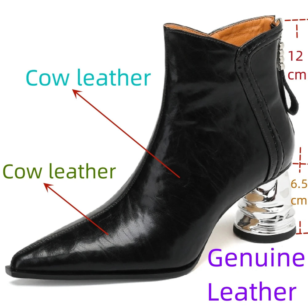 Handmade Genuine Leather Women's Soft comfortable Ankle Boots Luxury Minimalist Shoes Vintage Style Female Foot