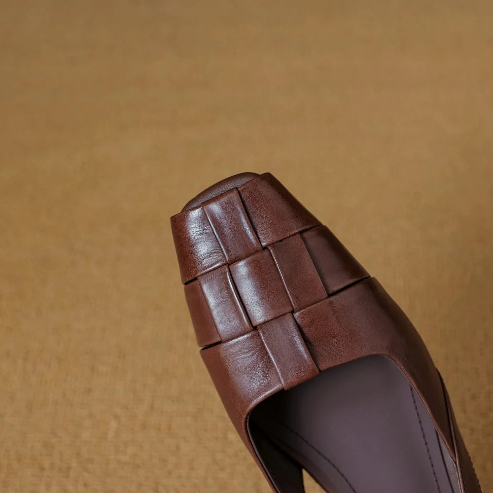 New Brand Genuine Leather Summer Sandals Pointed Toe Sandals Shoes for Women Handmade 33-42
