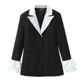 Women's 2026 new spring outfit fashionable and personalized temperament flower bud patchwork cuff suit jacket