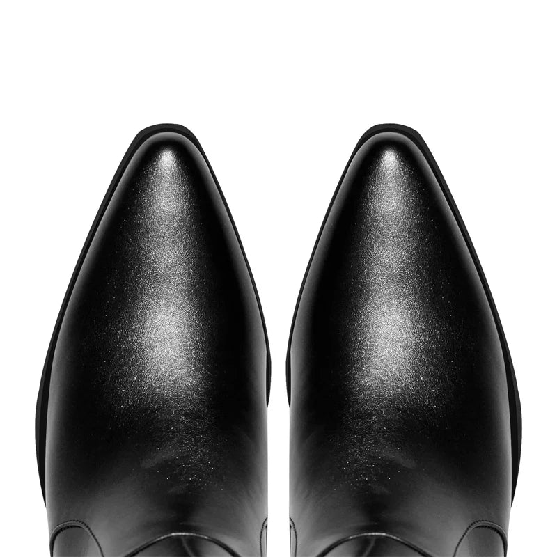 Female Black Rhinestone Mid-Calf Fringe Cowboy Boots Bling Party Women Boots