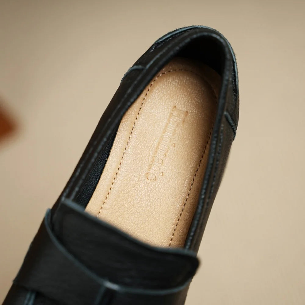 Handmade Genuine Leather Casual Faionable Retro Loers Women's New All-Match Slip-On Lazy oes Leisure Single 34-40