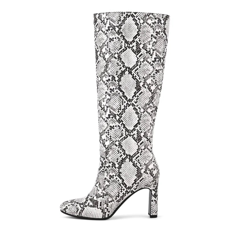 Onlymaker Women Pointed Side Zipper Stiletto Stretch Knee-high Boots Dressy Fashion Sexy Party Winter Boots