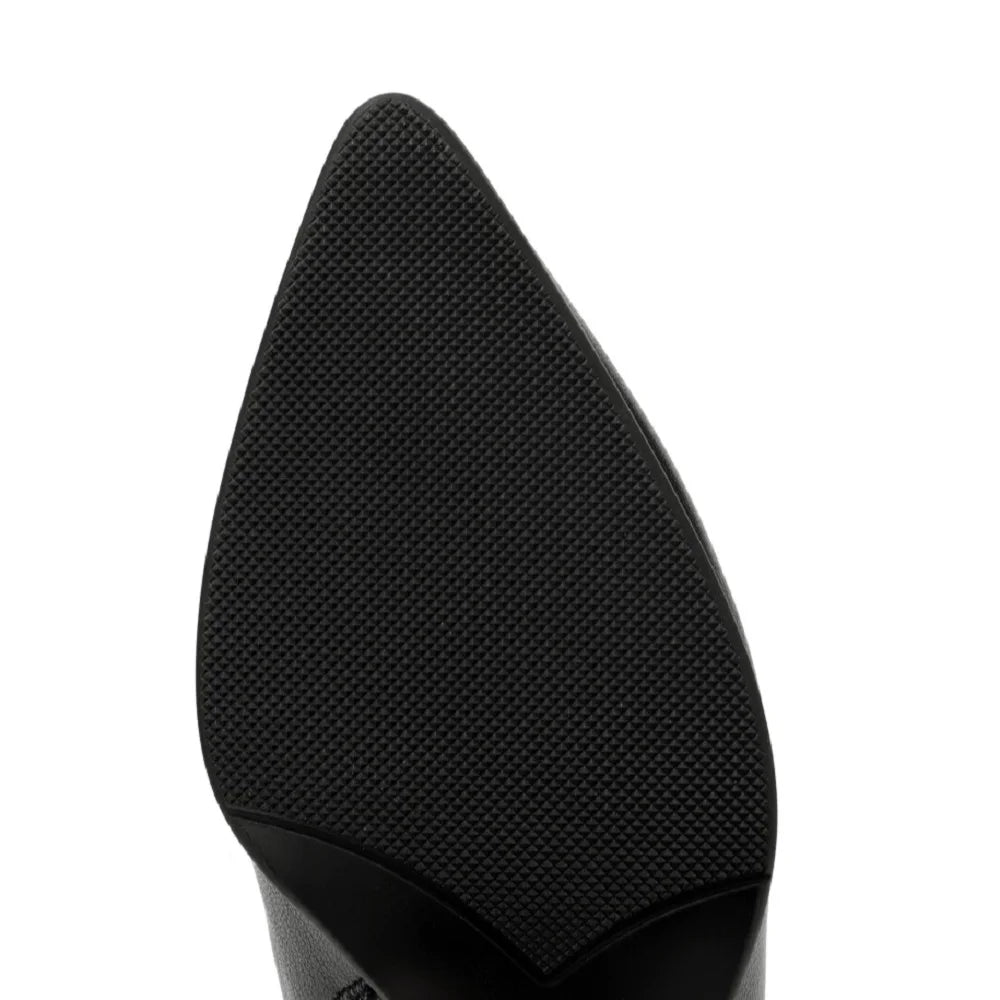 Women's Autumn Winter Handmade Genuine Leather Soft and comfortable Mid Heel Pointed Toe Versat 33-41
