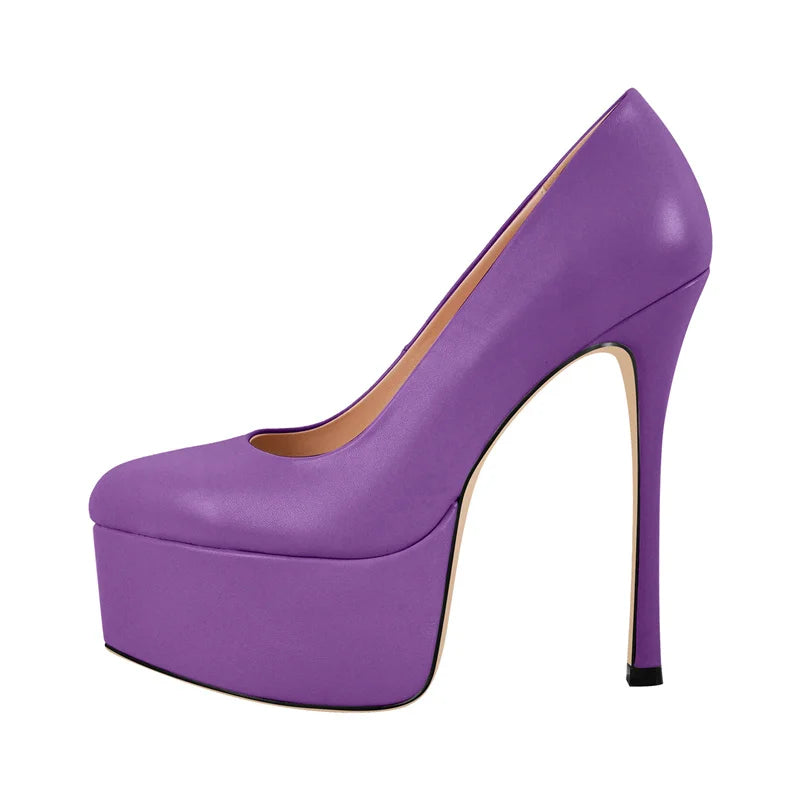 Women  Pointed Toe Pink Platform Pumps High Heeled Big Size Slip On Women Stiletto Pumps