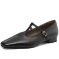 Handmade Genuine Leather Square Toe Low Heels T-strap Mary Janes Office Lady Party Catwalk Elegant Luxury 34-41