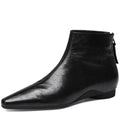 New Women Handmade Genuine Leather Soft comfortable Square Toe Low Heel Shoes Back Zipper Ankle Boot Modern 34-40