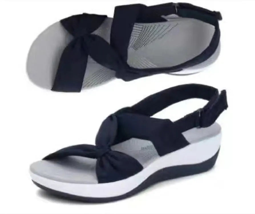 Plus Size 35-43 Shoes for Women Sandals Summer Roman Bow Platform Wedges