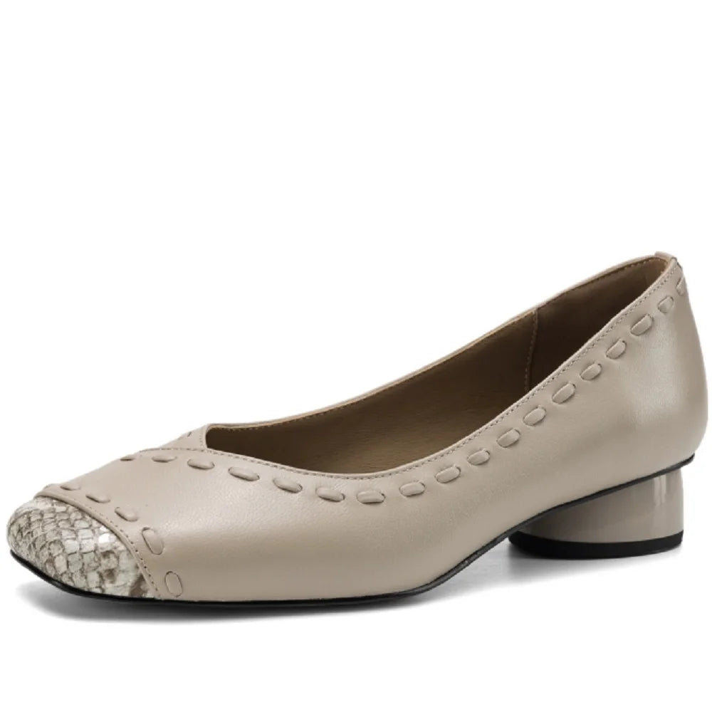 Handmade Soft Leather Faionable Women's oes Summer Mid Heel Thi Heel Casual Sle Home Office Busin Wear 34-40
