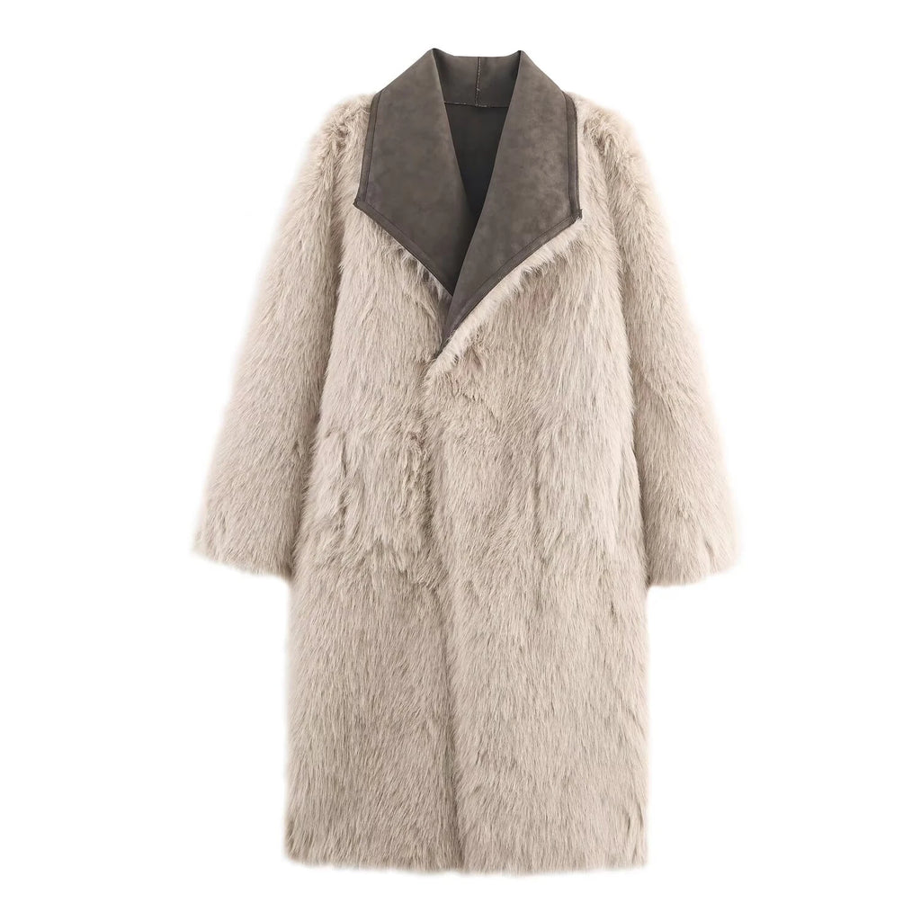 European and American style autumn new style loose double-sided double-sided wearing artificial fur effect coat jacket
