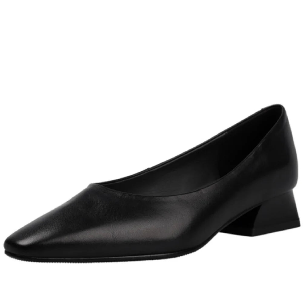 Comfort Middle Heel Genuine Cowhide Shoes Waiter Airline Crew Shopping Trainman Attendant Office Worker 34-40