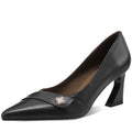 women Handmade Genuine Leather sweet pointed toe heel shoes lady classic office career work pumps  33-43