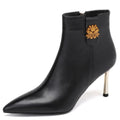 Handmade Genuine Leather Women Elegant Point Short Boots Female Autumn Winter Shoes Party Shoes 33-40
