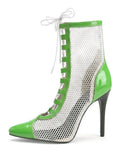 2026 Spring/Summer Women's Stiletto High Heels Mesh Strap Cool Boots Pointed New Style 34-48 Large Short Boots