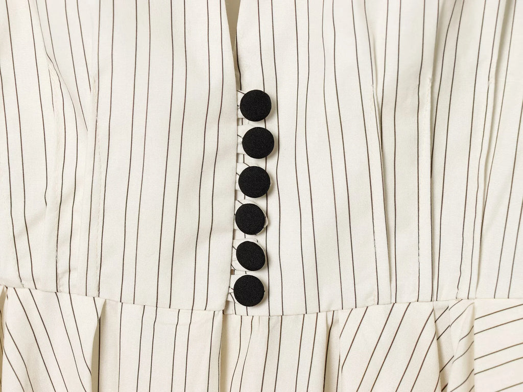 European and American style women's clothing new long sleeved striped short skirt hem suit jacket