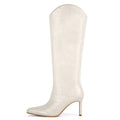 Onlymaker Women Pointed Slip-on Stiletto Stretch Knee-high Boots Dressy Fashion Sexy Party Winter Boots