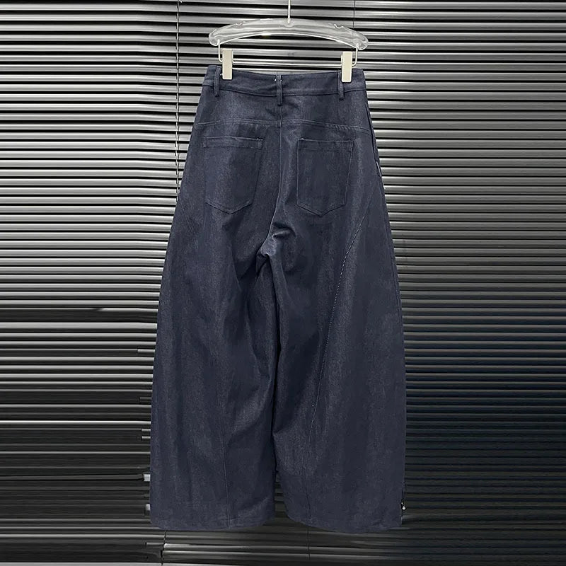 2026 Early Autumn New Fashion Straight Wide-leg Jeans For Women Niche Patchwork Plaid Waistband Female Trendy 11A06311