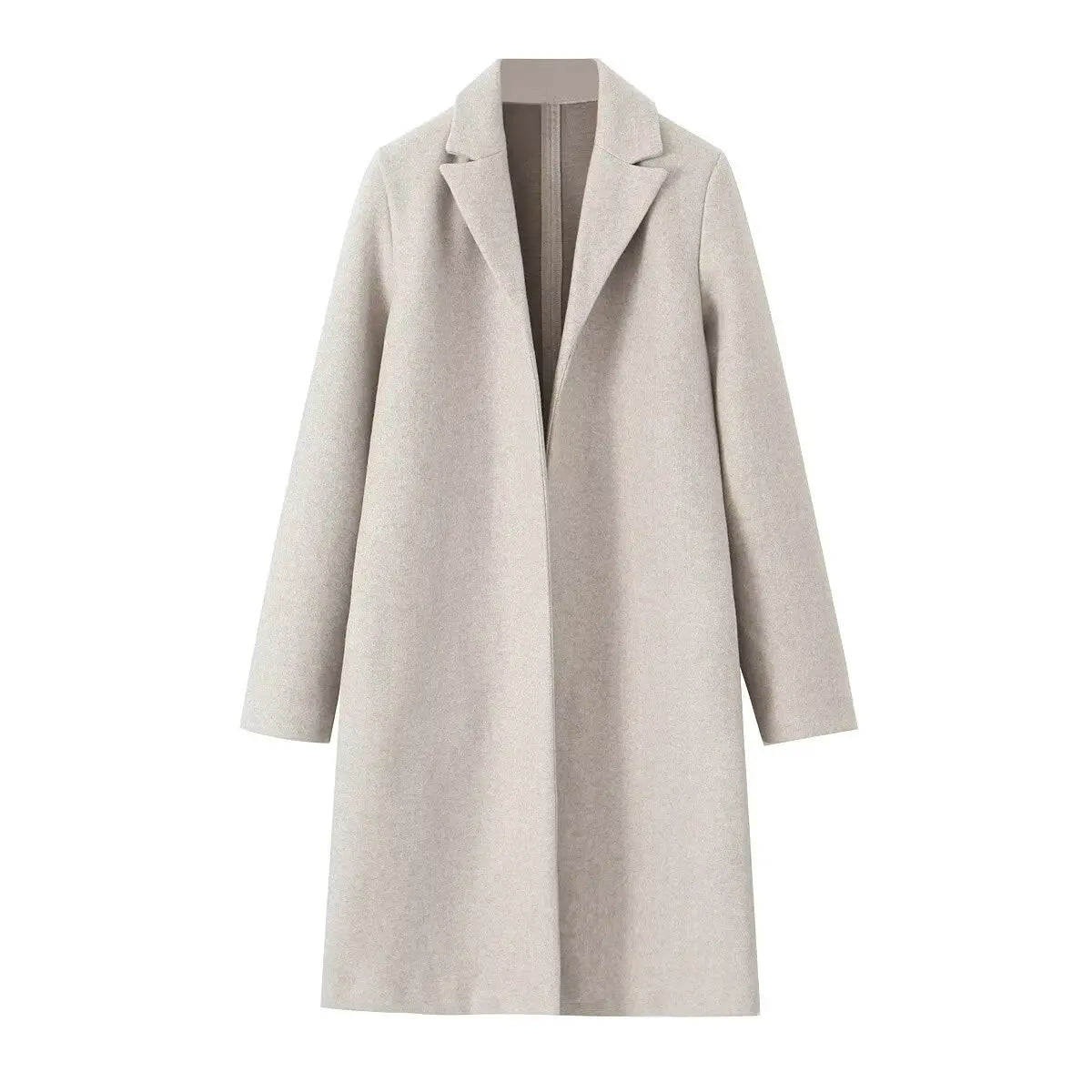 Women Fashion Autumn Thick Long Trench Coat Open Stitch Female Chic Lady Casual Basic Outwear