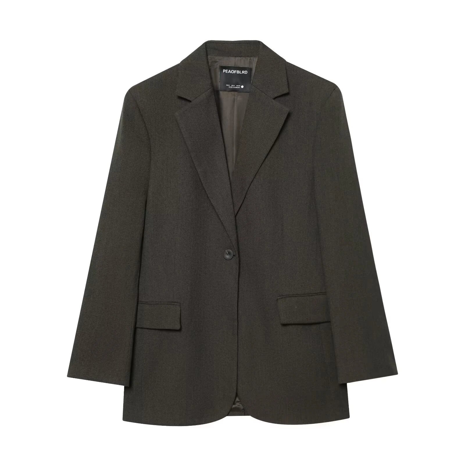 2025 autumn and winter new retro high-end gray green small suit silhouette loose casual temperament suit jacket