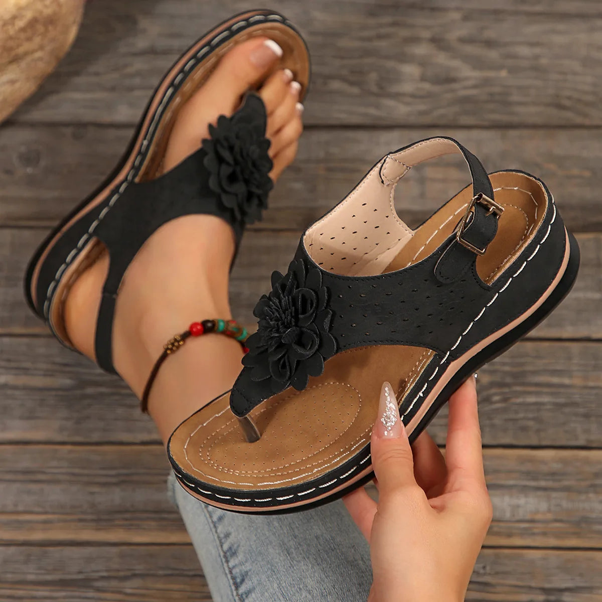 Summer Fashion Platform Wedges Buckle Strap Sandals Casual Beach