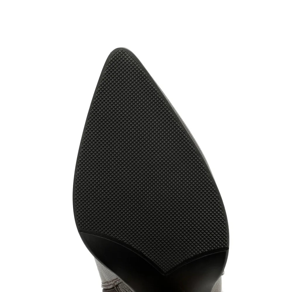 Retro Handmade Genuine Leather Boots Women's Pointed Head Soft Bot Commuter Comfortable Faionable Footwear 33-41