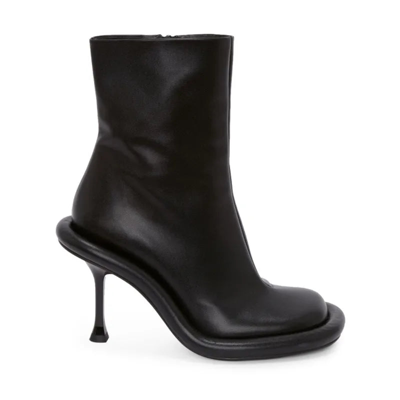 2026 Women's New Slim High-heeled Knee High Boots with Side Zipper Round Toe 34-43 Large Mid Length Boots